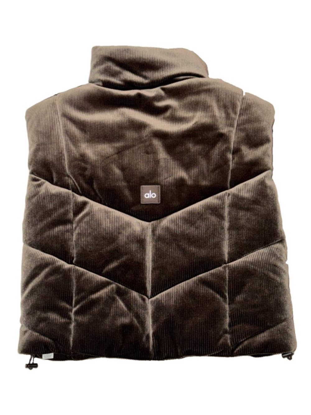 Alo Yoga Ribbed Corduroy Puffer Brown ColorVest Size Small